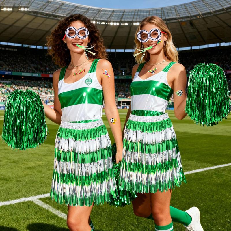 2026 World Cup Fan Gear Set Handheld Stick Whistle Cheerleader Skirt Eye Props Raincoat Fun Props for Fans Complete Set for Football Matches