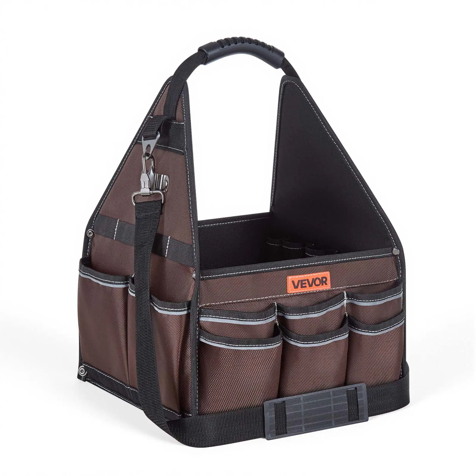 VEVOR 13-Inch Heavy Duty 1680D Wear-Resist Polyester Tool Bag, 45-Pocket Open Top Organizer Tote with Grip Handle & Adjustable Shoulder Strap, 30lb Capacity Portable Bag for Professionals, Fathers, Husbands