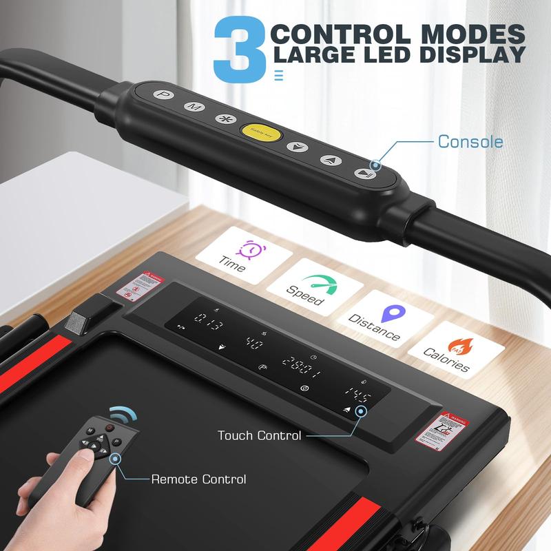 【ValentineTok Haul】ANCHEER Treadmill with Desk Workstation & Adjustable Height, 8 in 1 Folding Treadmill with 8% Incline, 2.5HP Walking Pad for Home, 300lbs Weight Capacity/Ultra-Quiet/3 Type Control/Installation-Free