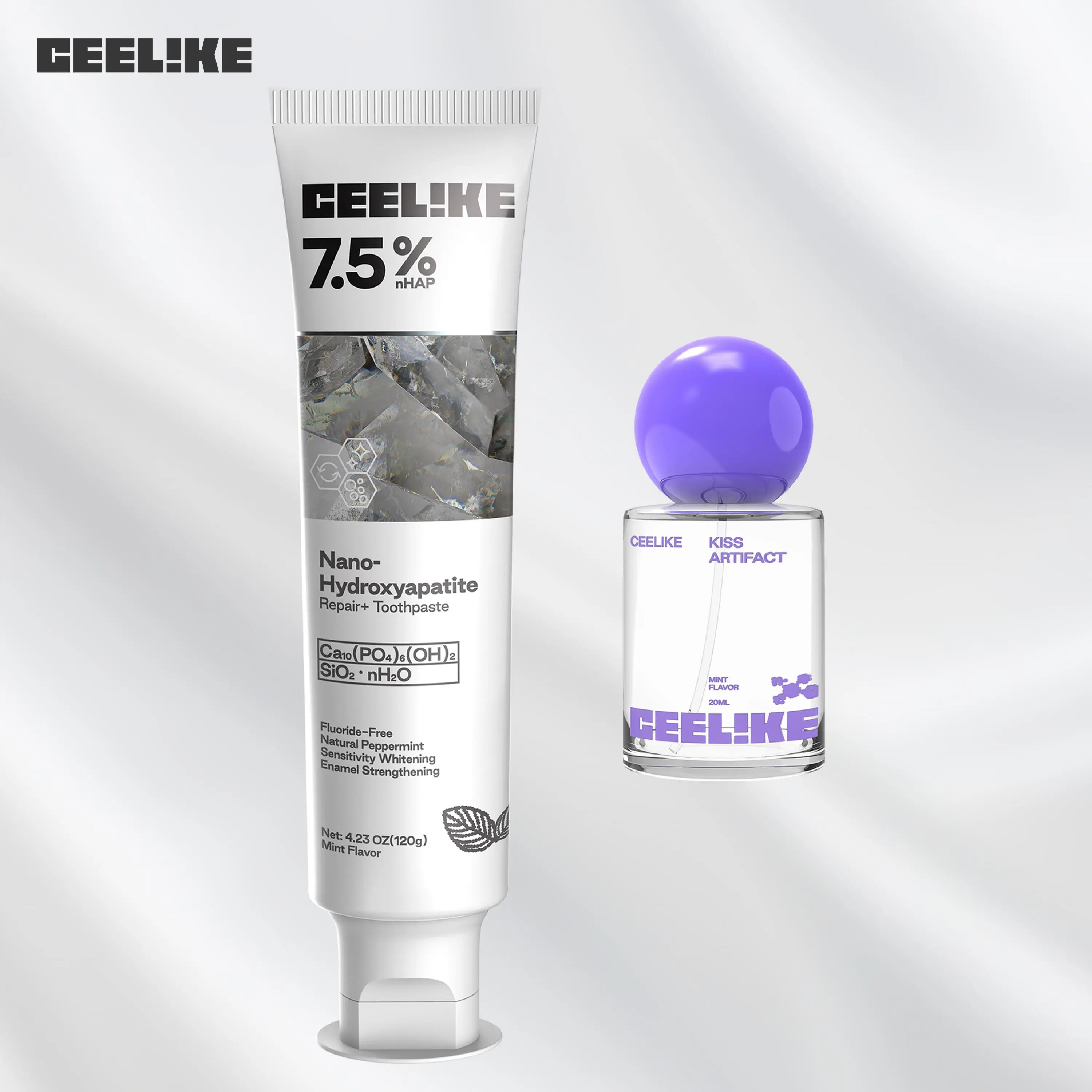 CEELIKE Oral Care Kit - SP-6 Hydroxyapatite 7-Pro Toothpaste + Probiotic Oral Spray, Multi-Function Teeth Cleaner Mouth Care Set, Mouth Care Kit