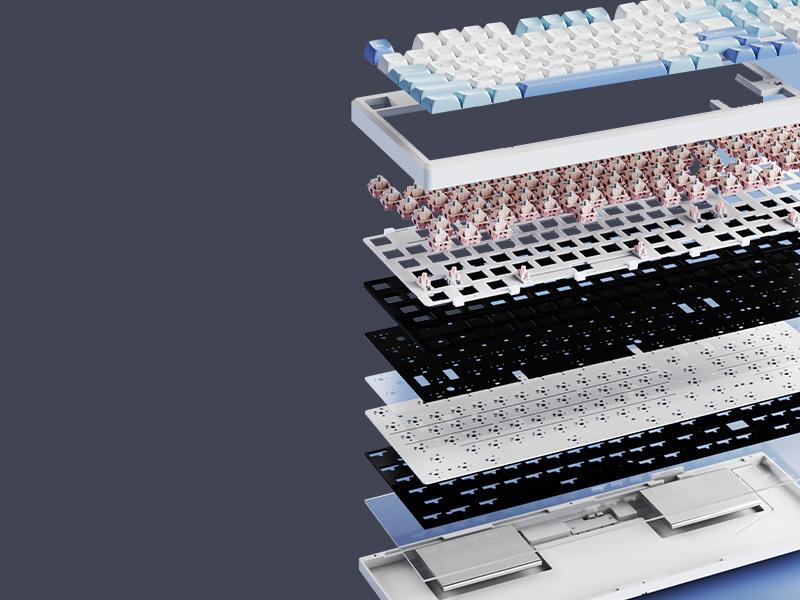 Epomaker Galaxy100 1800 ANSI Layout VIA Gaming Wireless Keyboard with Knob - Aluminum Gasket Keyboard with Cushioning Materials South-Facing RGB Backlight Hot-Swap Tri-Mode USB-C/BT 5.0/2.4GHz keyboards for gaming creamy keyboard TikTokShopJumpstartSale