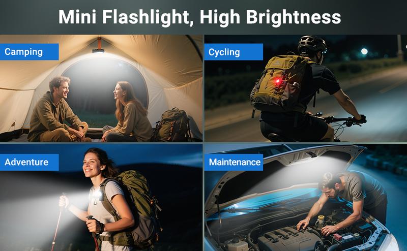 Rechargeable EDC Flashlight with UV, High Lumens Super Bright Mini Flashlight, Portable Flat Pocket Flashlights, Magnetic Keychain Flashlight for Outdoor Home Emergencies