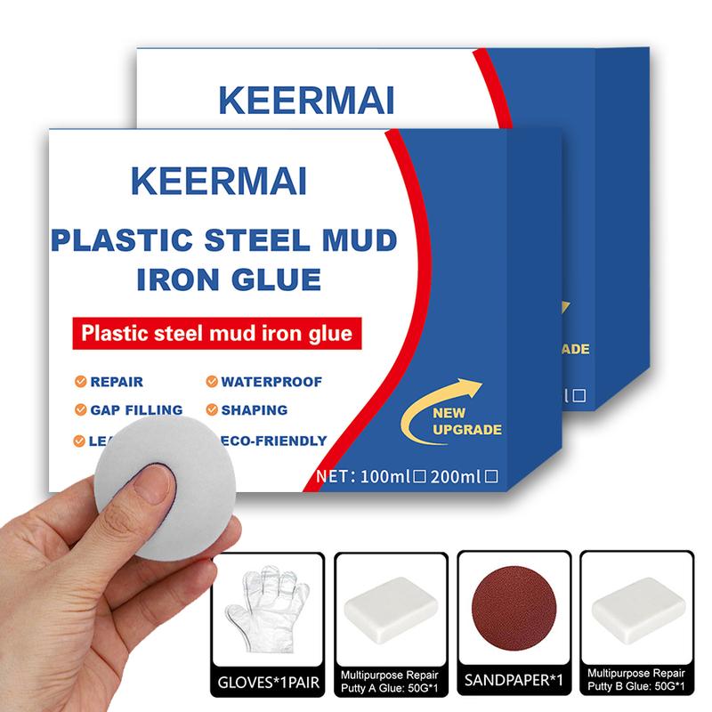 Plastic Steel Mud Iron Glue High Strength Waterproof Leak Repair Adhesive Multi Functional AB Glue for Ceramic Tile Patching Bonding 100ml/200ml