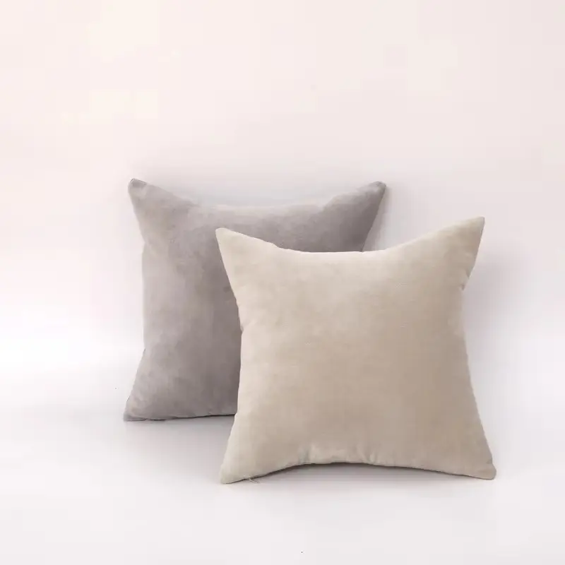 2 Velvet Cushion Covers, Cozy and Warm Pillow Covers – 18x18 Inch Soft Square Decorative Cushion Covers