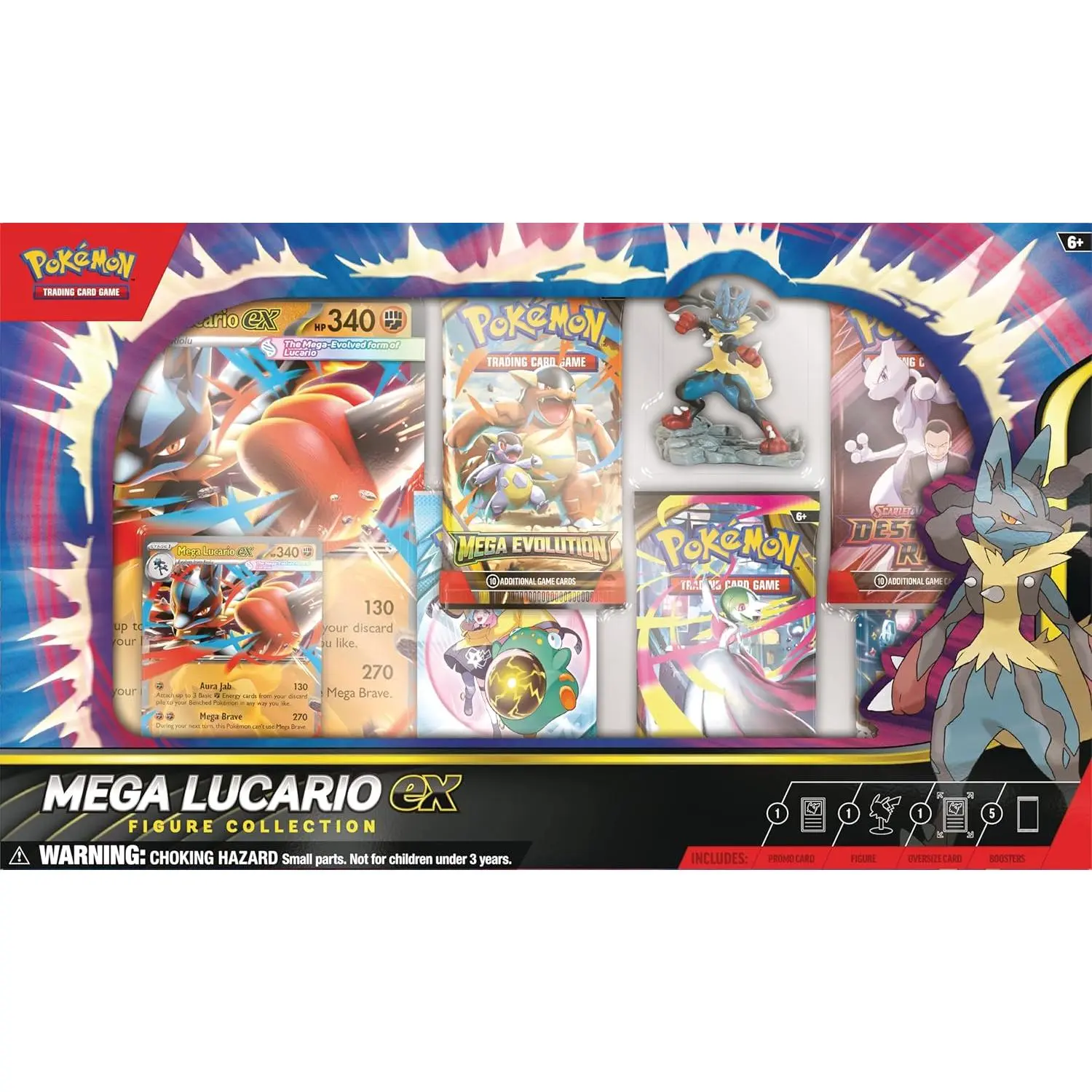 Pokmon TCG Collection Box: Mega Lucario ex Figure Collection with 1 Etched  Foil Promo Card 1 Oversize Promo Card 1 Figure 5 Booster Packs and Live Code  Card - TikTok Shop