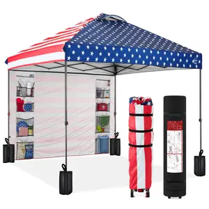 Best Choice Products 10x10ft Easy Setup Pop Up Canopy, Portable Tent w/ Side Wall, 1-Button Push, Case