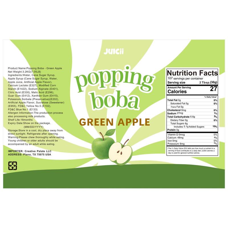 [Bundle Set] JUICII Popping Boba Pearls/bursting balls - Perfect for Bubble Tea, Frozen Yogurt, Boba, Matcha, Beverage Drinks, Ice Cream Toppings Family Size