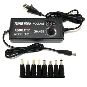 3V ~ 24V 3A 72W Power Supply Adjustable DC 3V 5V 6V 9V 12V 15V 16V 18V 19V 20V 24V Variable Universal AC/DC Adapter 100V-240V AC to DC Converter with 14 Tips 5.5x2.5mm 4.0x1.7mm 3.5x1.35mm