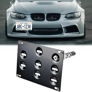 No Drill Front License Plate Holder Tow Hook Relocator Bracket fit for BMW E36 E46 E90 E91 E92 E93 318i 320i 323i 325i 330i 335i M3 92-11 E70 X5 E71 X6 06-15 Stainless Steel Mount Holder