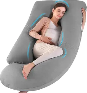 U-Shaped Pregnancy Pillow for Sleeping, Full Body Maternity Pillow with All-Around Support for Back, Hips & Belly, Removable Machine-Washable Cover, Must-Have for Pregnant Women