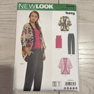 NewLook 6546 Misses Knit Top Pants & Coverup Set Sizes XS-XL Easy Sewing Pattern