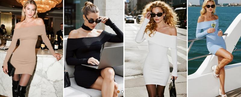 MEROKEETY Women's Sexy Off Shoulder Sweater Dress 2025 Fall Long Sleeve Bodycon Club Night Out Mini Dresses MEROKEETY Women's Sexy Off Shoulder Sweater Dress 2025 Fall Long Sleeve Bodycon Club Night Out Mini Dresses