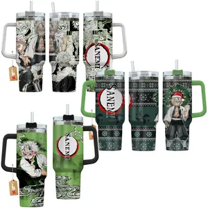 Sanemi Shinazugawa 'Hashira' Demon Slayer: Kimetsu No Yaiba Anime Manga 40oz Tumbler Stainless Steel with Straw, Lid and Handle - Double Wall Insulated Flasks – Perfect Gift for Fans