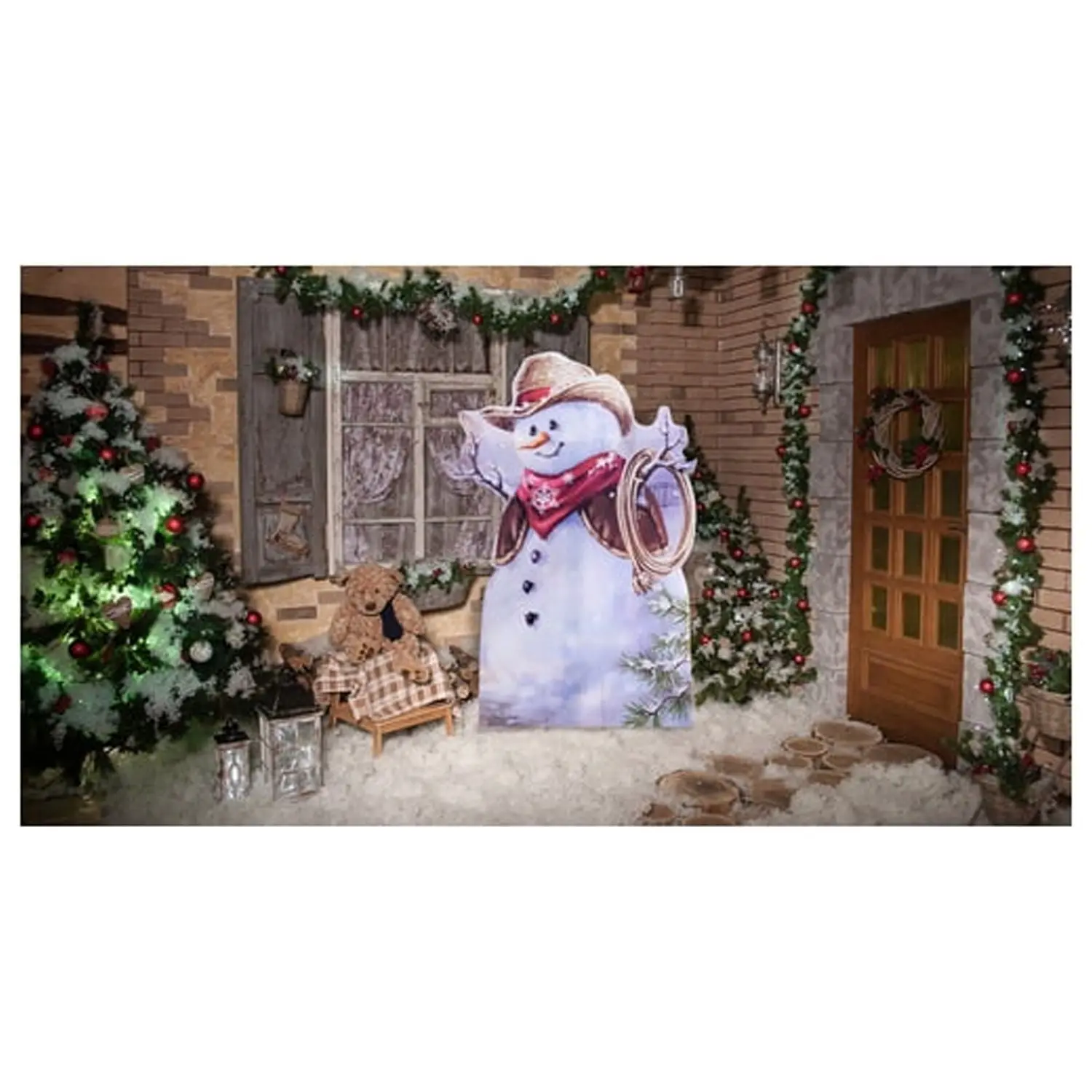 Advanced Graphics 2570 65 x 45 in. Little Cowboy Snowman - Gelsinger Outdoor Yard Standee
