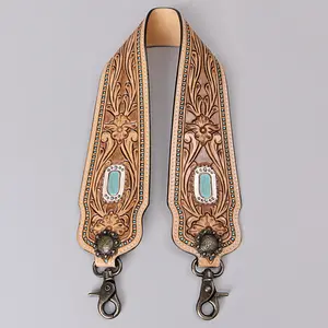 American Darling Hand Tooled Genuine Leather Crossbody Handle Strap for Bags Phone Keychain Wallet Purse Clutch Cellphone