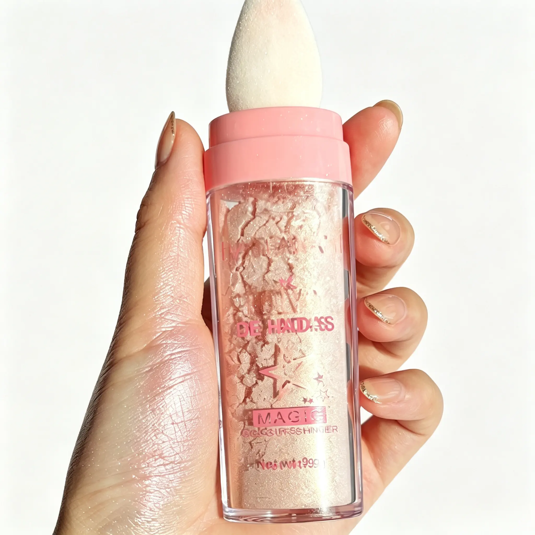 HANDAIYAN Pearlescent Glitter Highlighter, Long Lasting Natural Shimmer Fairy Dust, Multi-Use for Face Eye, Back to School Makeup