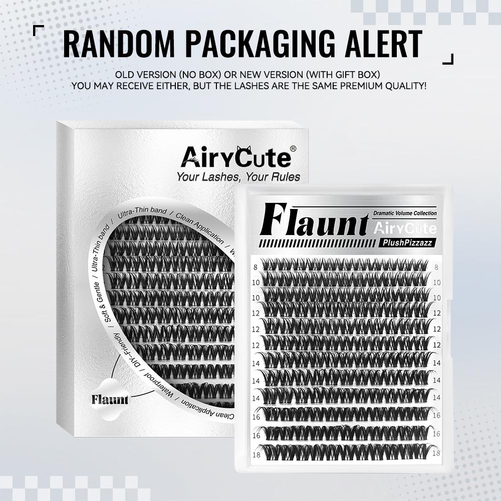 Flaunt & Short Flaunt & Brown Flaunt| AiryCute Upgrade U Lashes with Ultra-Dense, Waterproof, Long-Lasting Lashes | Flora | Natural Daily, Volume Style | Beginner-Friendly DIY Lashes for a Flawless, Voluminous Look | Trendy & Must-Have Clusters