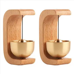 2024 Wooden Doorbell Bell Wind Chimes Wireless for Home Entrance Door Aesthetic Room Wall Decor-A, 2PCS