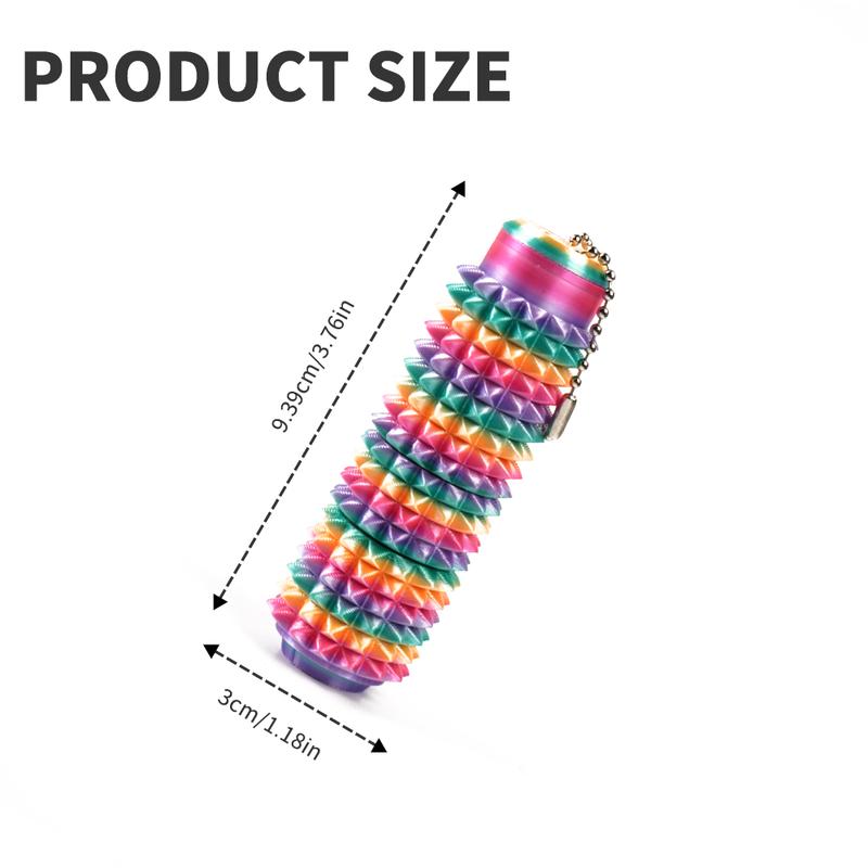 Little Ouchies Grippie 5-in-1 Design for Stress Relief, Button Clicks, Spinners, Portable Stim Tool,Spiky Grippie Stim, 3D Printed Toys Pain Stim Fidget, Pocket Mini Fidget Toy for Adults Novelty Gifts,Grippie stim keychain