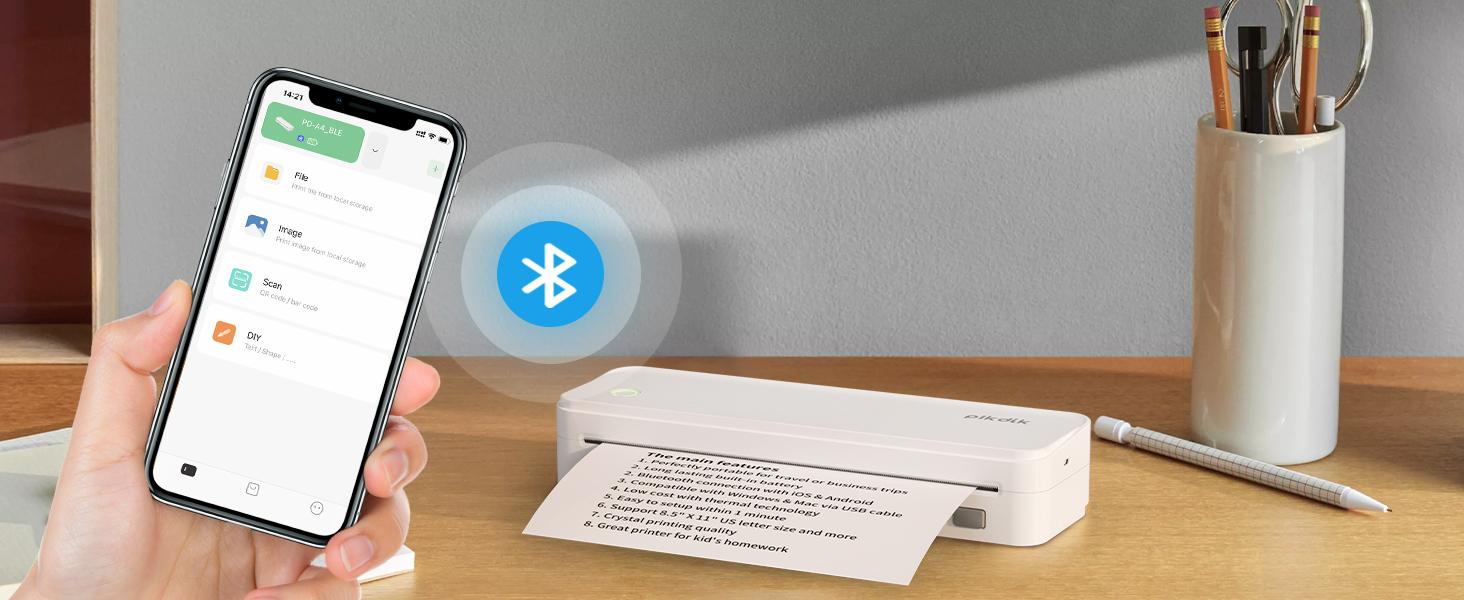 JADENS Portable Printers Wireless for Travel, Support 8.5" X 11" US Letter, Bluetooth Thermal Printer Inkless Mobile Printer for Office Home JADENS Portable Printers Wireless for Travel, Support 8.5" X 11" US Letter, Bluetooth Thermal Printer Inkless Mobile Printer for Office Home