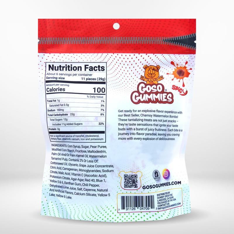 Goso Gummies Viral Chamoy Watermelon Bombs - 6oz Bag - Gushers Snack Candy