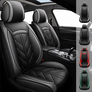 Universal Leather Car Seat Covers 5 Seats Full Set Waterproof Seat Protector Full Coverage Front Rear Seat Cushion Protectors Girly Car Interior Accessories