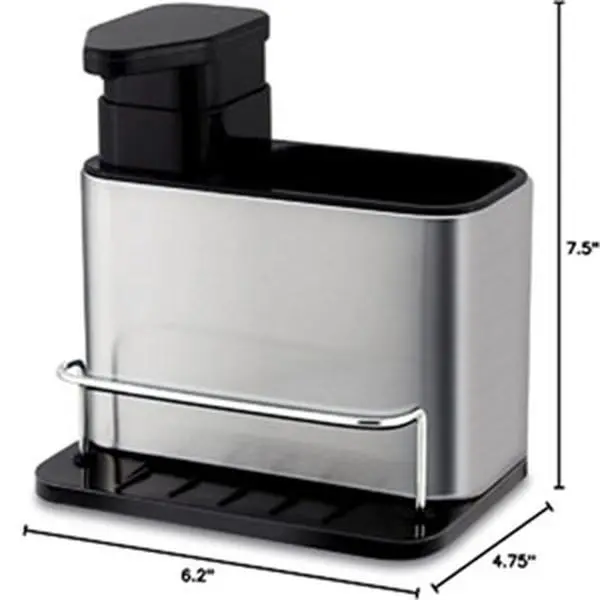 Dish soap dispenser 3-in-1 sponge holder suitable for kitchen sink (stainless steel, rust-proof) Dish soap dispenser 3-in-1 sponge holder suitable for kitchen sink (stainless steel, rust-proof)