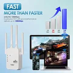 WiFi Extender–1200Mbps Dual-Band 5GHz/2.4GHz,Cover 10,000Sft,Up to AC1200,Connect 60+Devices,Perfect for Home,Office&Gifting-High speed,stable signal,compatible with almost all WiFi-enabled devices, -valentine's gift for bf,super bowl decorations 2026