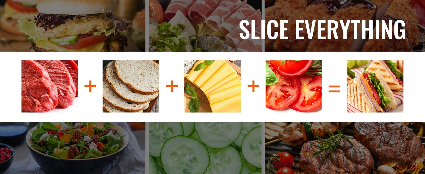 VEVOR Meat Slicer, TikTokShopBlackFriday, 200W Electric Deli Slicer, with Two 7.5" Stainless Steel Removable Blade, 0-15mm Adjustable Thickness for Home Use, Food Slicer Machine for Meat Cheese Bread