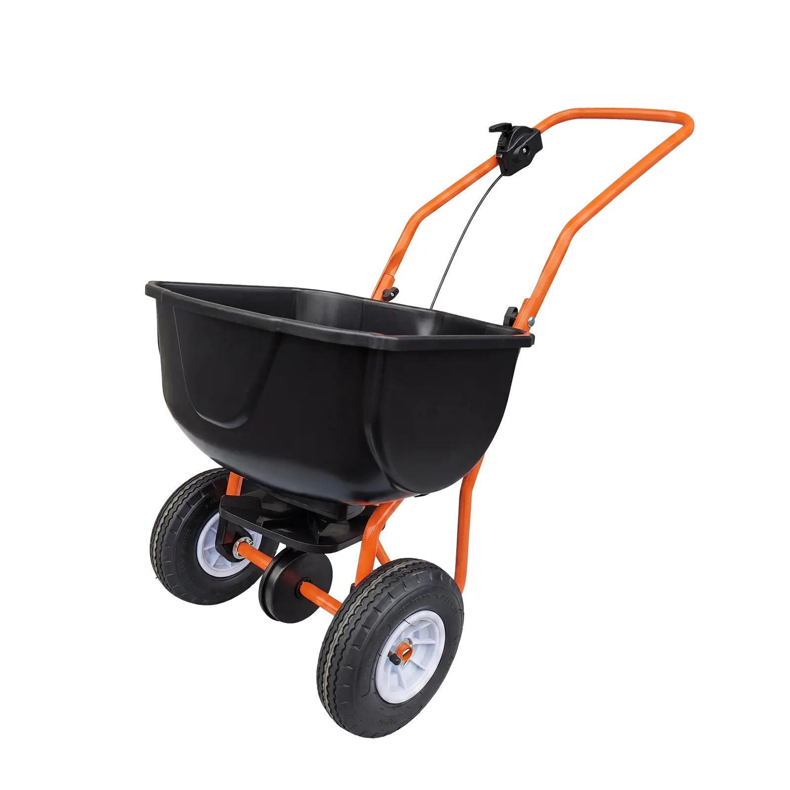 Garvee 70LB Heavy-Duty Push Broadcast Spreader TC2433 Black, 8" All-Terrain Wheels, 0–10FT Adjustable Spread Width for Lawn Seed & Fertilizer