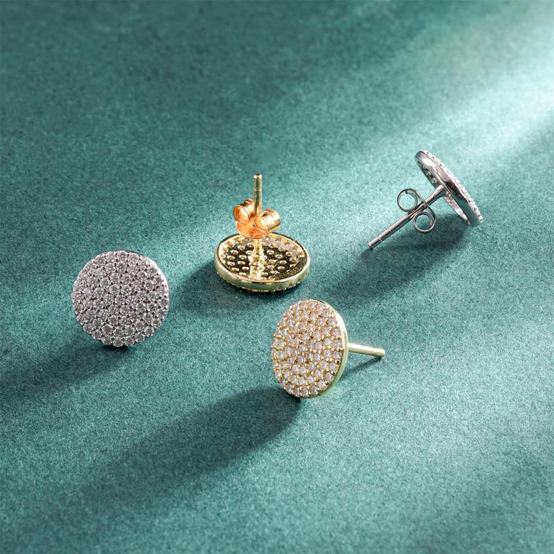 Delzzad Iced Out Circle Shape Synthetic Moissanite Stud Earring S925 Moissanite Jewelry Perfect Birthday Mother’s Day Gift for Men Women Wedding Set Delzzad Iced Out Circle Shape Synthetic Moissanite Stud Earring S925 Moissanite Jewelry Perfect Birthday Mother’s Day Gift for Men Women Wedding Set