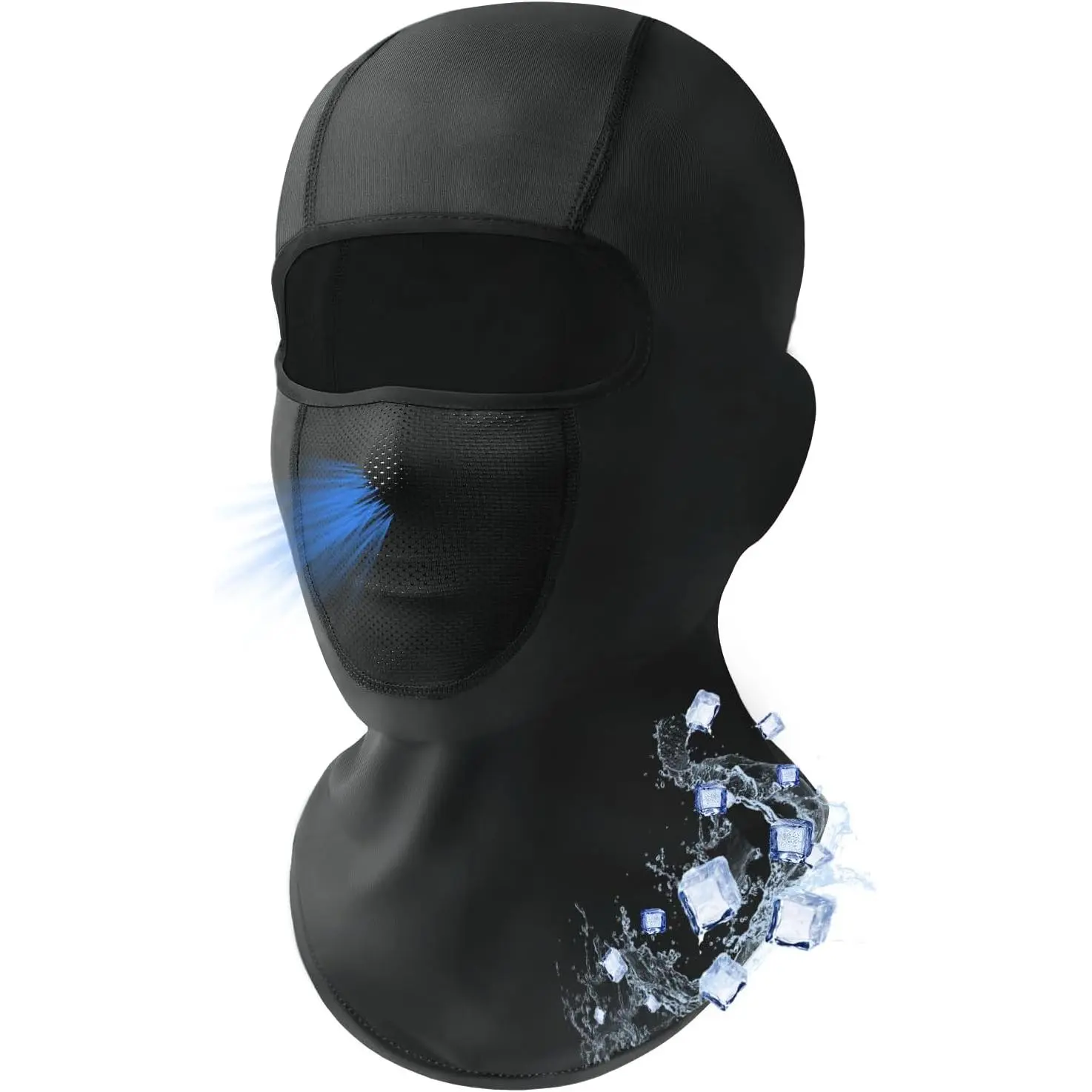 Unisex Adults Ice-Tech Silk Full Face Balaclava - 1 Size, UV Protection, Cooling, Sweat-Absorbent, Lightweight, Soft, Snug Fit, Quick Dry, Wind-Resistant, Breathable Face Cover for Summer Sports, Biking, ATV Riding, One Size, Keeps Hair In Place