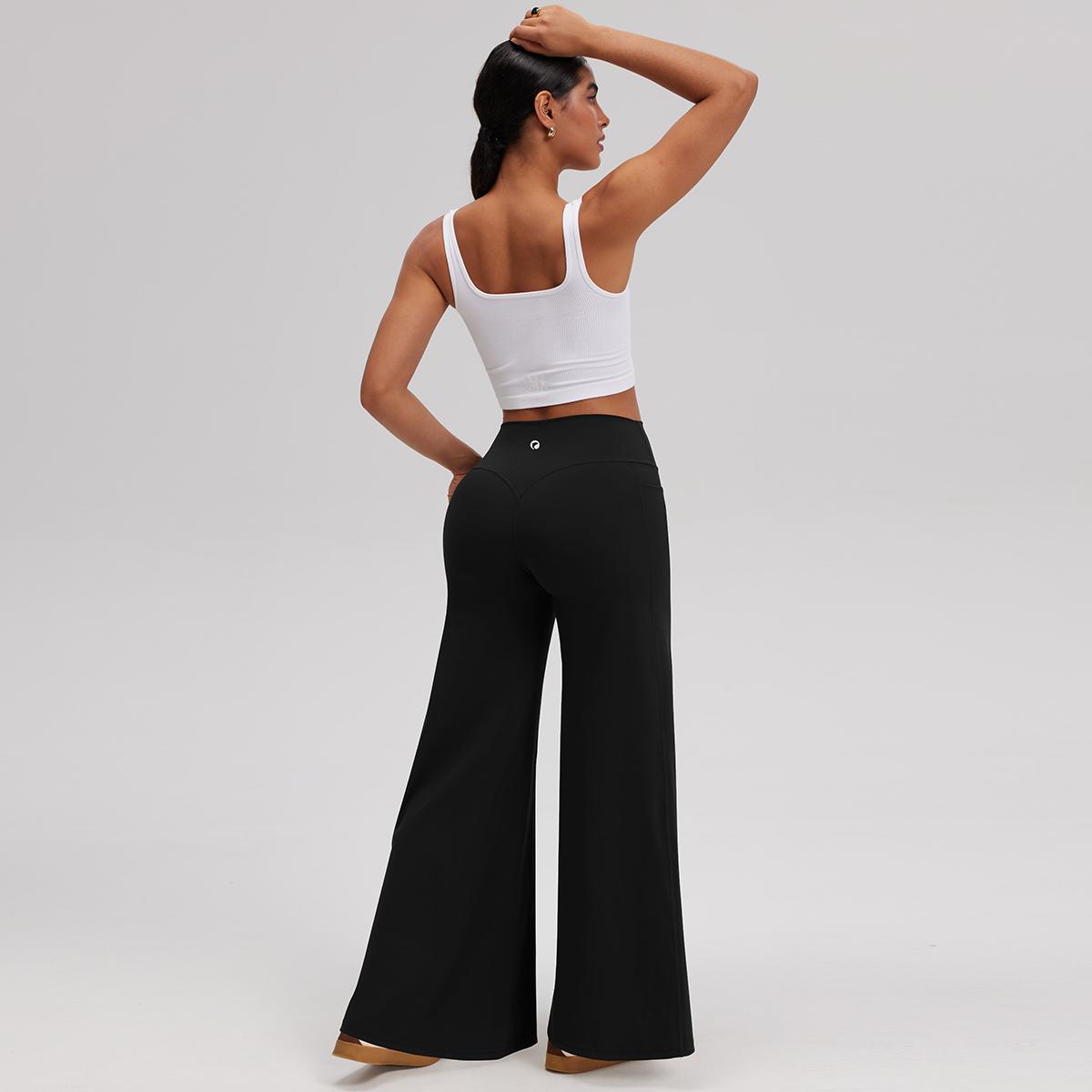 OQQ Women's Casual Pants  High-waisted Loose Fitting Casual Pants  Comfortable and Elastic Loose Pants with Stretchy Material Side hidden pocket  Straight Leg Hem SpringStatements