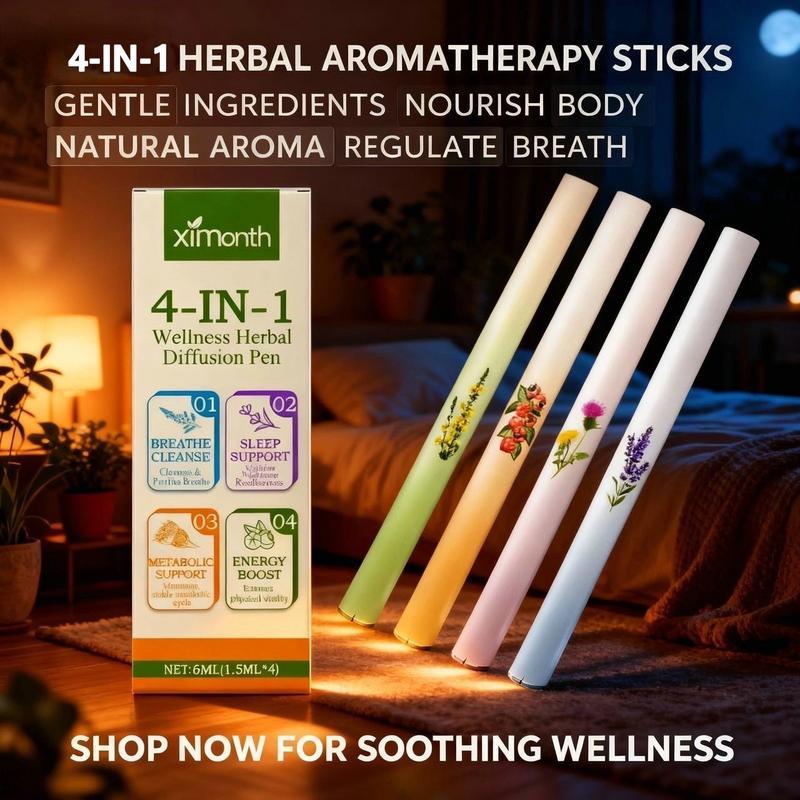 4-In-1 Natural Inhaler Pen for Home, Office, Travel, Herbal Blends for ...