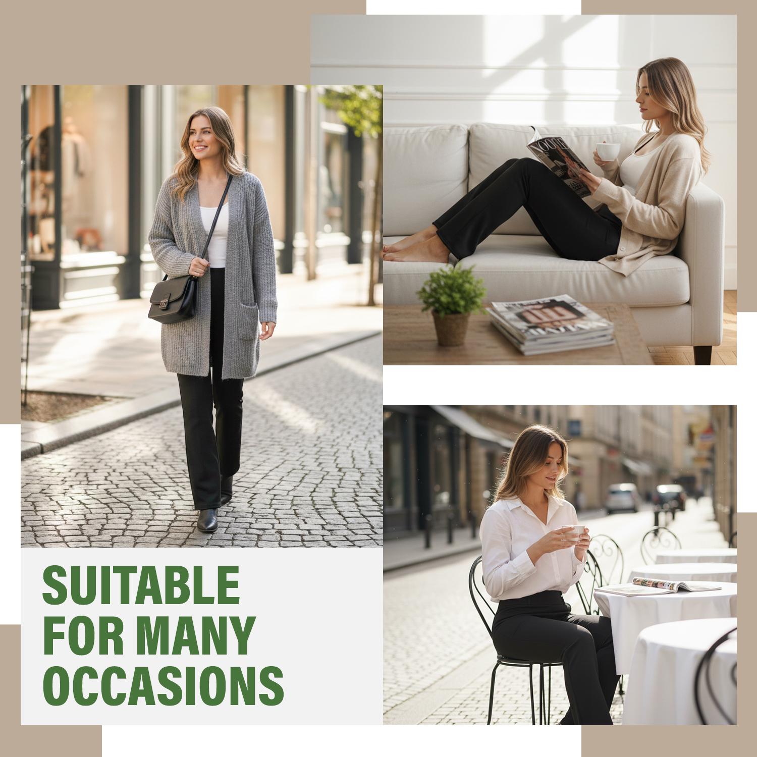 Women's High Waisted Fleece Lined Genuwii Bell Bottom Casual Comfy Skinny Pants Thermal Warm Tummy Control Yoga Pants for Winter Workout & Everyday Wear Ladies Bottoms for All Seasons Going Out Bottoms Ultra Soft Fabric High Rise Waistband