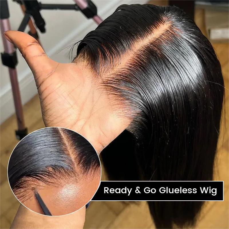 [Spring Must Have] Asteria Hair Straight Hair Glueless Wig Pre Cut 7x5 Lace Closure Ready to Go Wig Pre Bleached Tiny Knots Human Hair Wigs