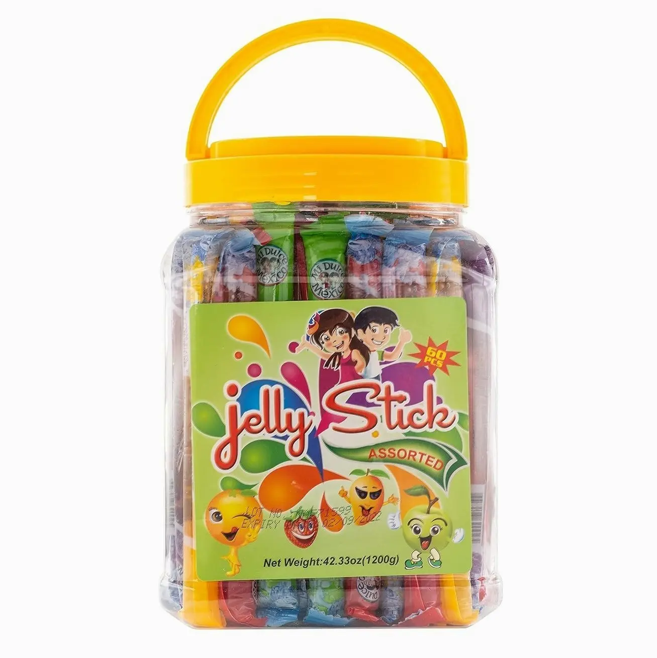 MDM JELLY STICKS GEL CANDY JAR 60 PCS 42.33OZ (1200G)