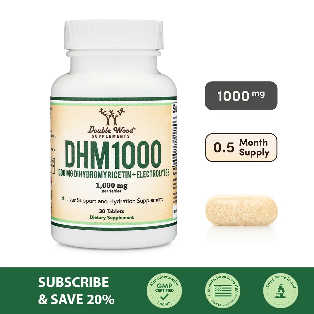 Dihydromyricetin (DHM) | 100 mg | 30 Count | Support Liver Health, Cardiovascular Health | Double Wood Supplements Dihydromyricetin (DHM) | 100 mg | 30 Count | Support Liver Health, Cardiovascular Health | Double Wood Supplements