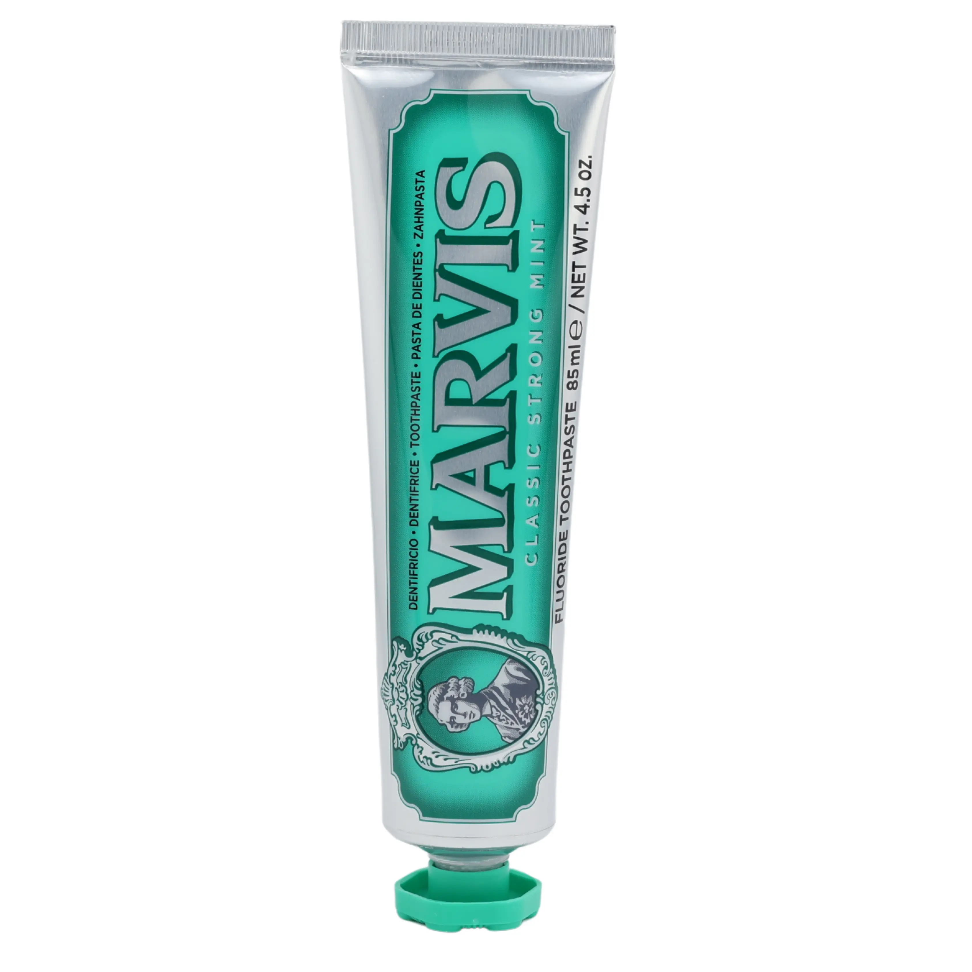 Marvis Classic Strong Mint Teeth Toothpaste - 3oz (50g) Alcohol-Free Scented Oral Cleansing Daily Care, Italian Formula for Fresh Breath, 12-Month Supply, Aluminum-Packaged Single Item