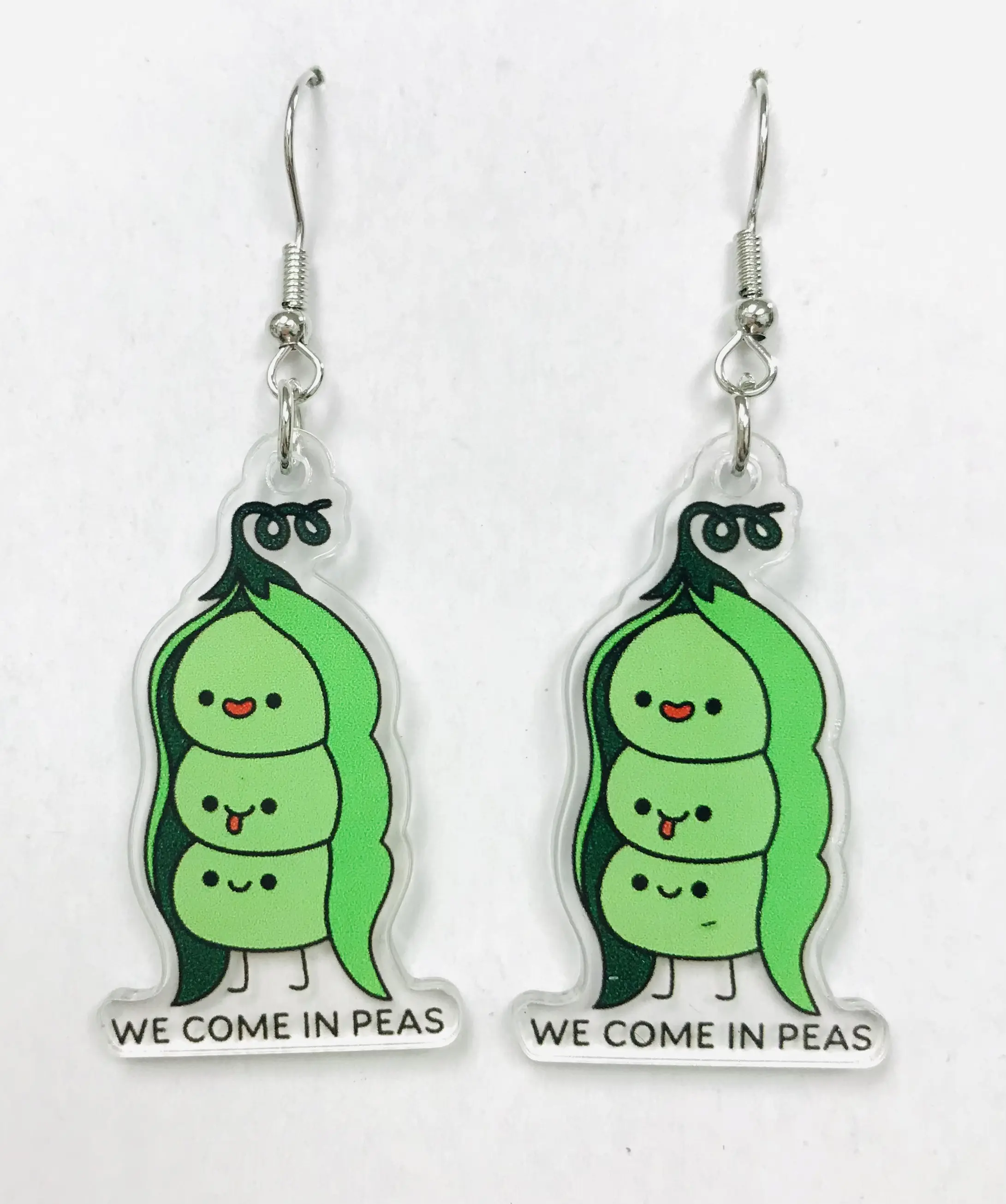 we come in peas earrings 3 peas in a pot gift