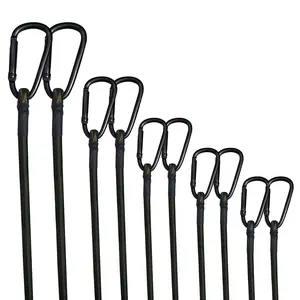 10 Pack Green Camouflage Bungee Cords with Carabiner Hooks – 18" 24" 32" 40" 48" Assorted Sizes, 8 mm Rubber Core