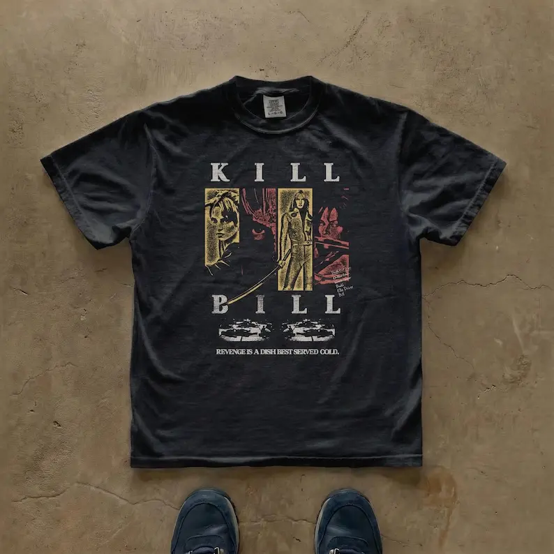 Kill Bill Movie Quentin Tarantino Graphic T-Shirt | Vintage Film Poster Tee