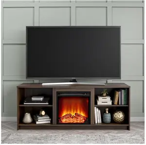Fireplace TV Stand for TVs up to 65", Walnut