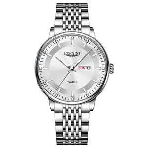 LOEGSINS Men's Fashion Watch Mechanical Movement Model 788 Water Resistant to 50 Meters Stainless Steel Luminous Dial Analog Guaranteed for 2 Years