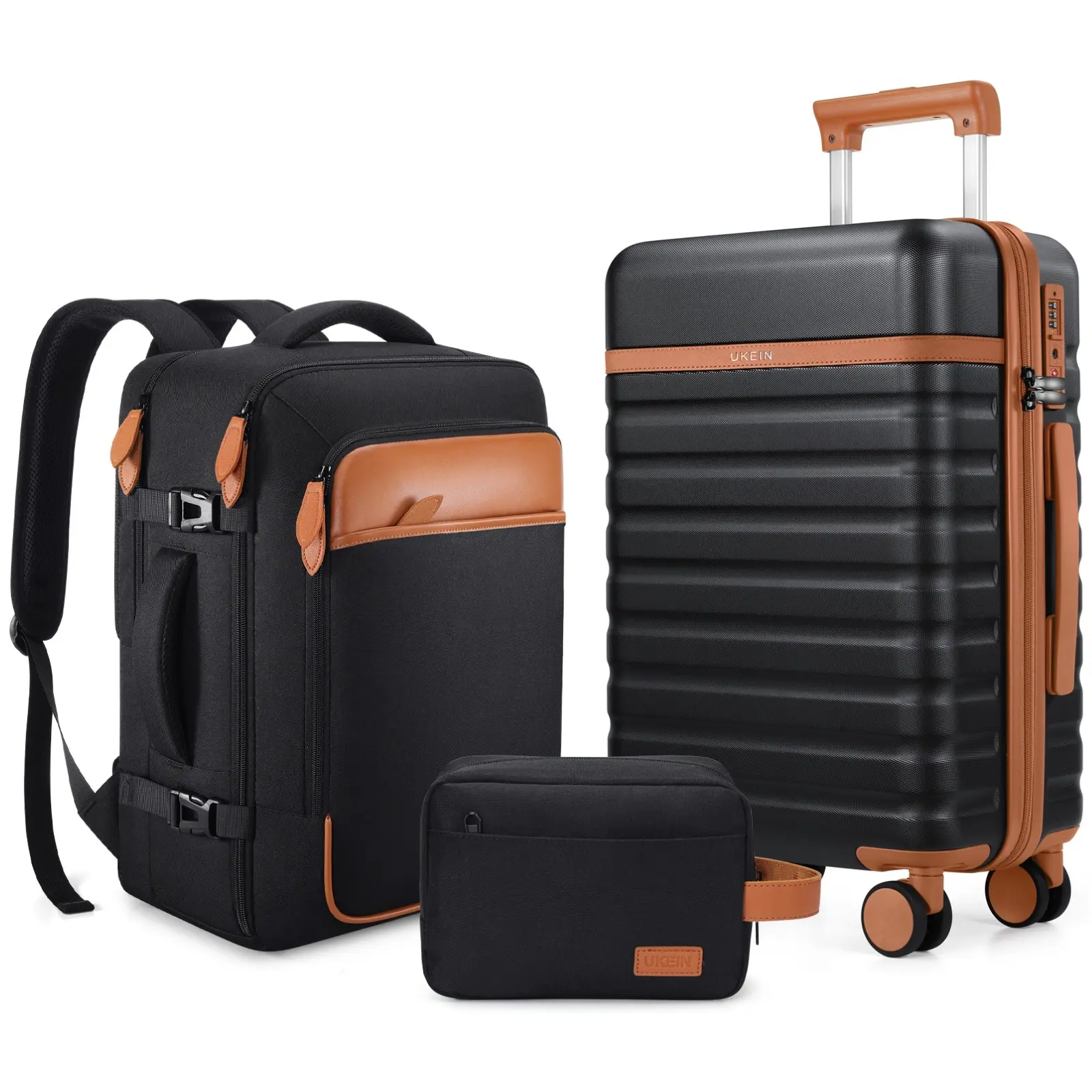 Luggage Sets with backpack 3 Piece, Carry On Luggage 20 Inch With Spinner Wheels, PC Hardside Suitcase Set with TSA Lock,Durable Carry On Suitcase With Travel Backpack for Men Women Traveling Bag,summerwins tiktokshopbacktoschool