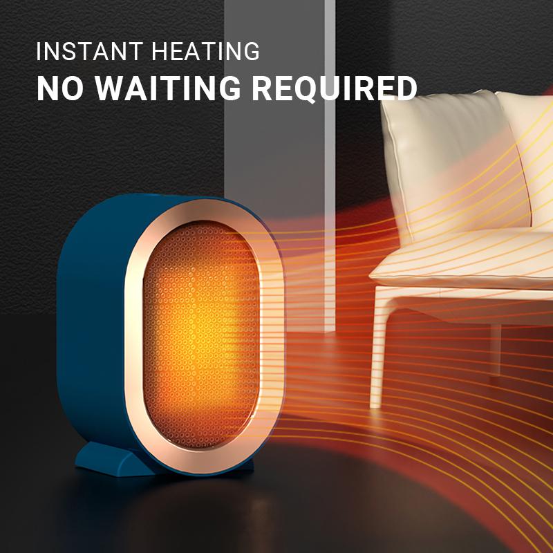 Mini Space Heater for Indoor Use Portable Desk Heater with PTC Ceramic Heating 1s Instant Heat 40°C Constant Temperature Tip-Over & Overheat Protection Quiet No Light Small Electric Heater for Office Bedroom Home