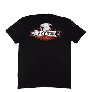 Lazy J Ranch Black Domino Short Sleeve T-Shirt - Black