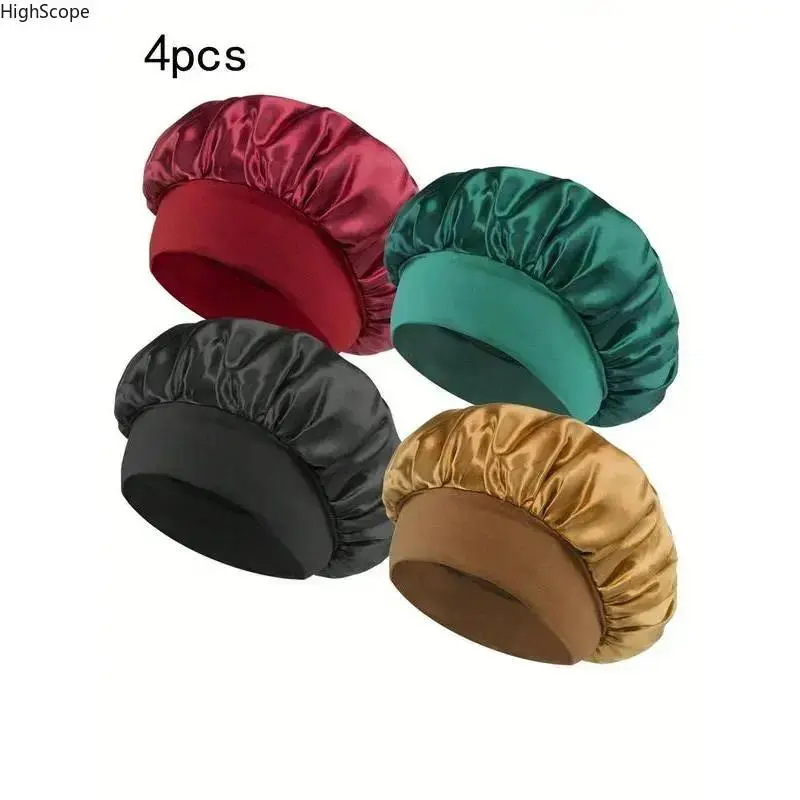 Women's Plain Silk Satin Sleeping Bonnet - Elastic, Adjustable, Lightweight, Breathable, 1 Size, Multicolor, Heat-Protection, All Seasons, Hair Styling, Moisture Lock Sports & Outdoor Hat Accessory