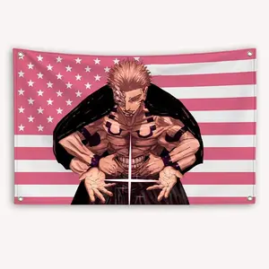 Sukuna Ryumen American Flag Anime JJK: Jujutsu Kaisen Banner Outdoor Decor Decoration Garage Flags Tapestry Flaga