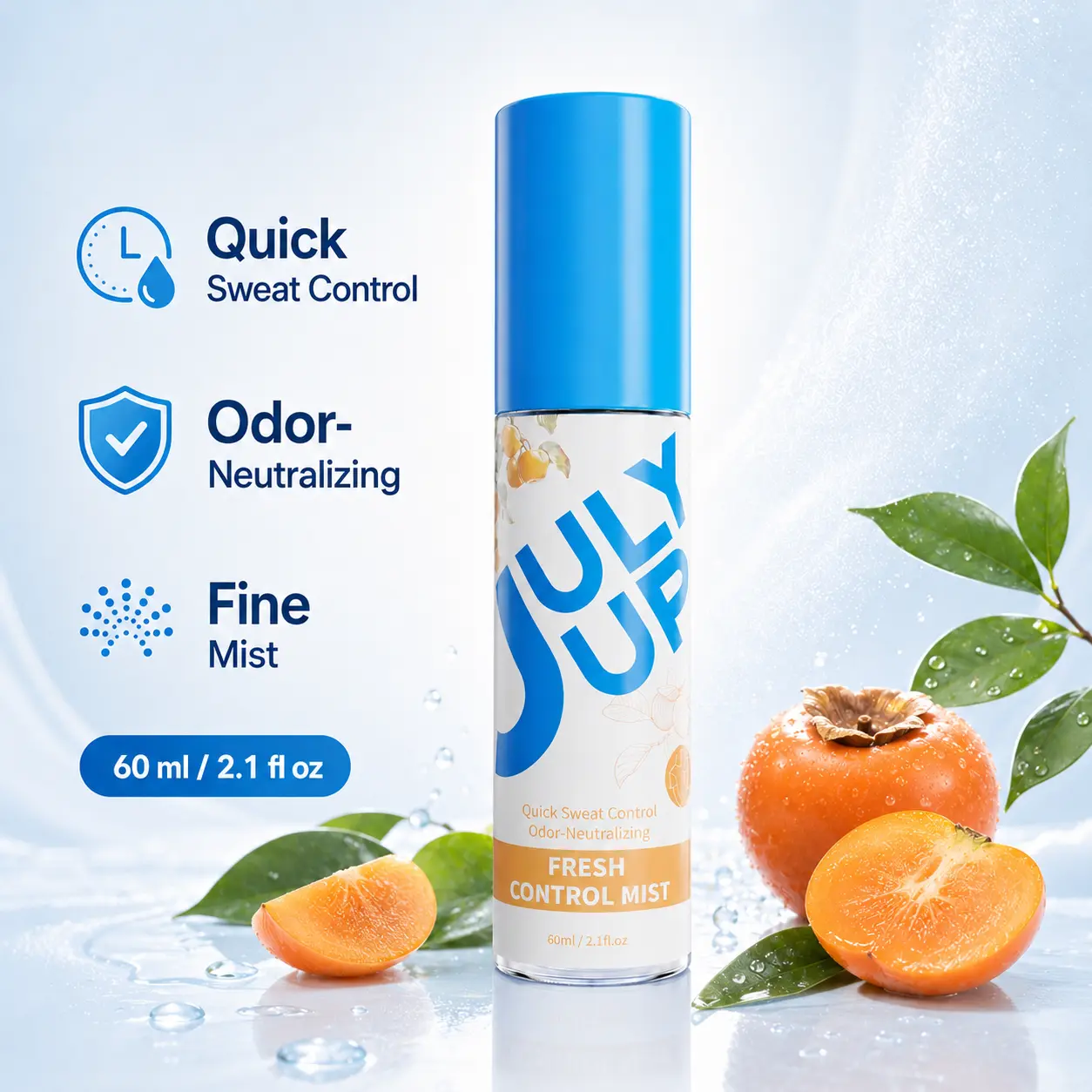 Strength Antiperspirant Spray 25% Sweat Control & Odor Neutralizer for Underarms Hands & Feet with Japanese Persimmon Tannin